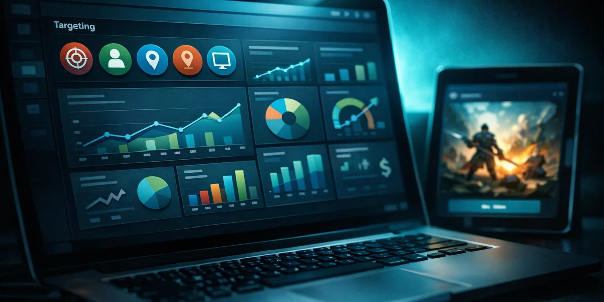 User acquisition network showing CPI optimization across mobile game ad platforms and channels