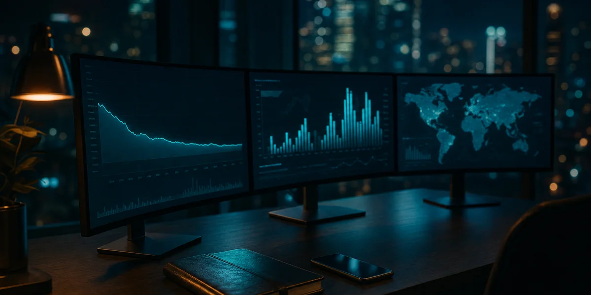 Mobile game industry trends 2026: flattening install curve on a dark analytics workspace